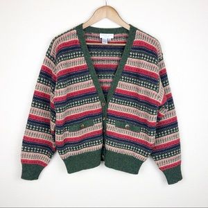 VTG ROBERT SCOTT Grandpa Elbow Patch Wool Cardigan